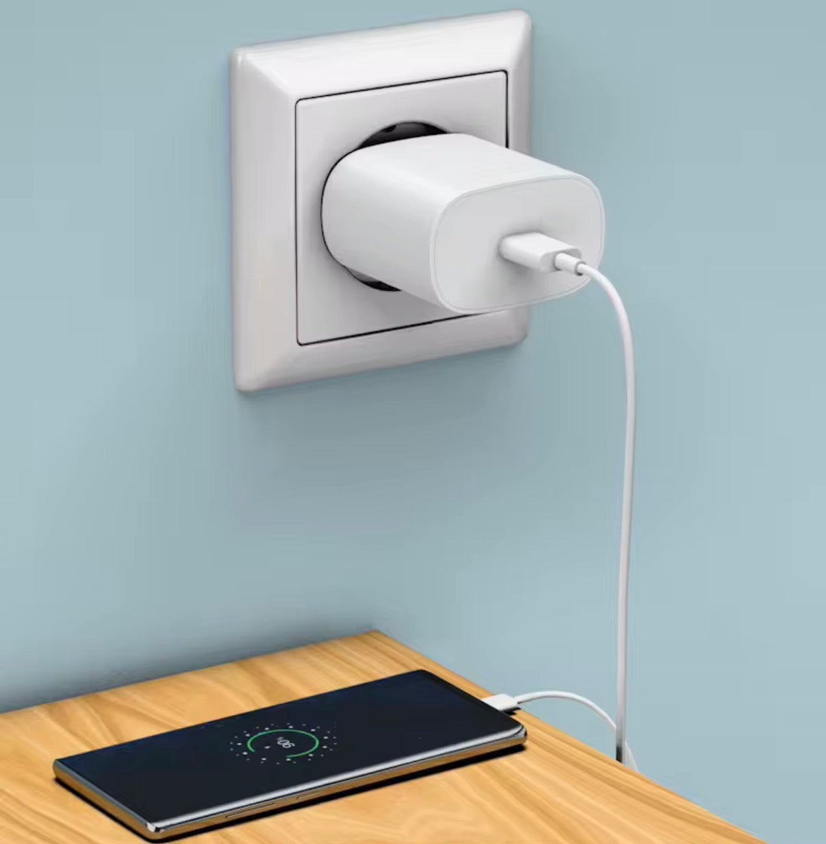 Cargador Portátil de pared con cable Tipo-C iphone 15,16,17